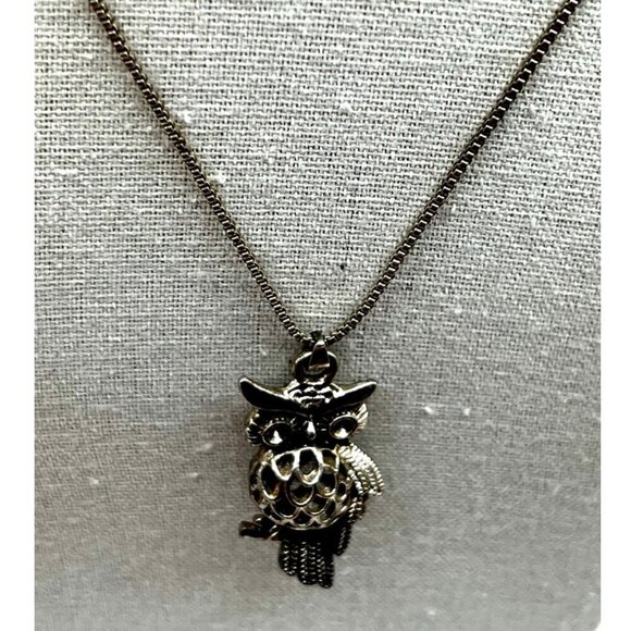Sterling Silver 925 Chain With Stainless Steel Owl Pendant    A100 - Picture 5 of 9